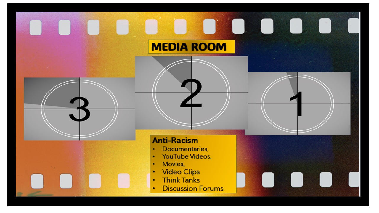 Media room film countdown and anti-racism list