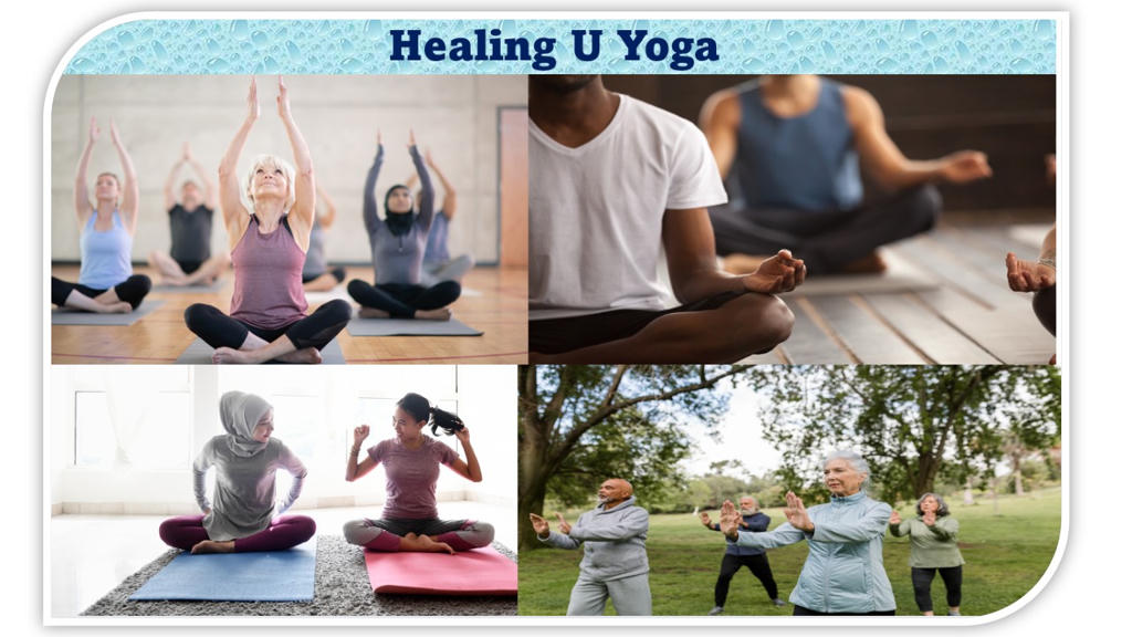 Diverse group practicing yoga and meditation together