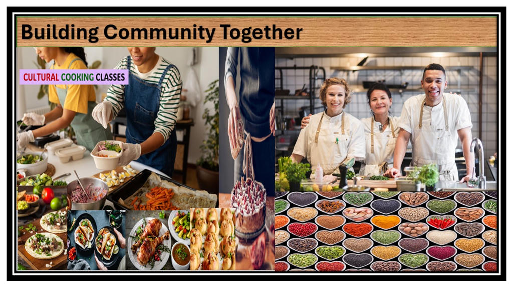 Community cooking class with diverse participants