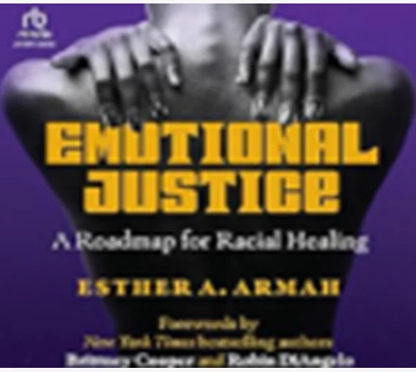 Emotional Justice book cover, hands on shoulders