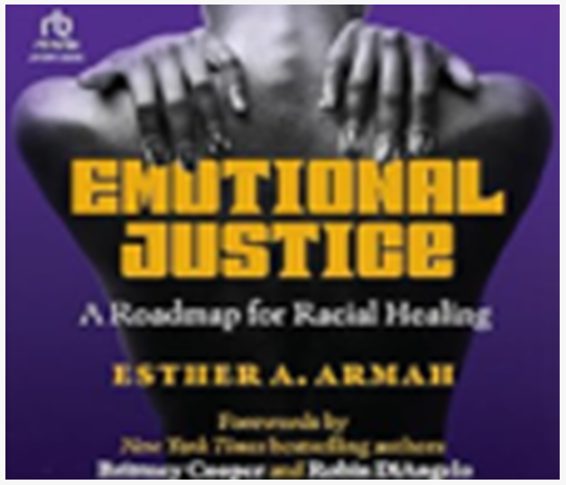 Emotional Justice book cover, hands on shoulders