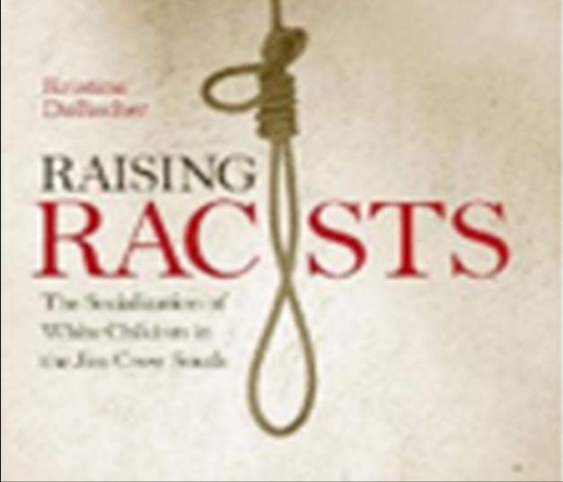 Noose over book title "Raising Racists