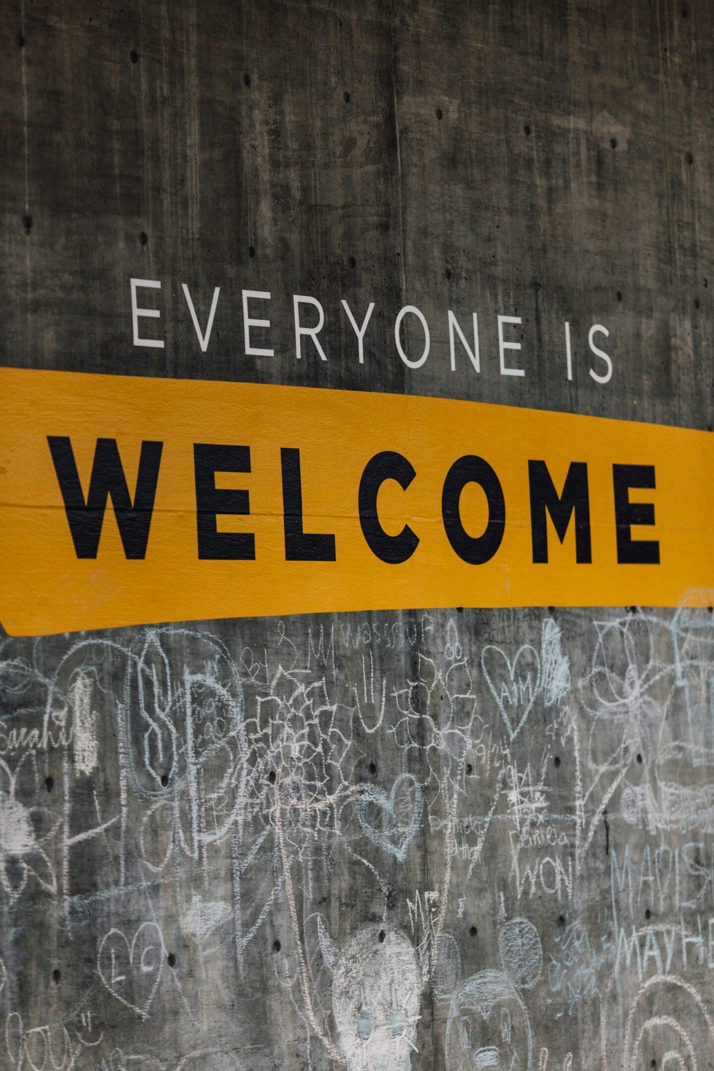 Everyone is welcome graffiti art