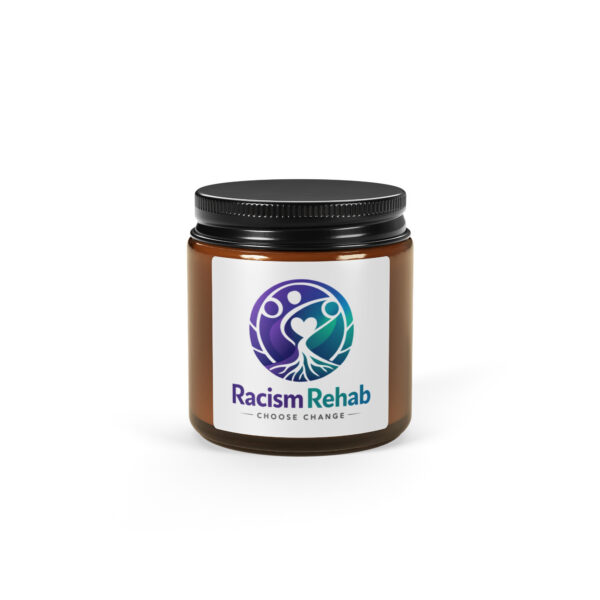 Brown jar with Racism Rehab label