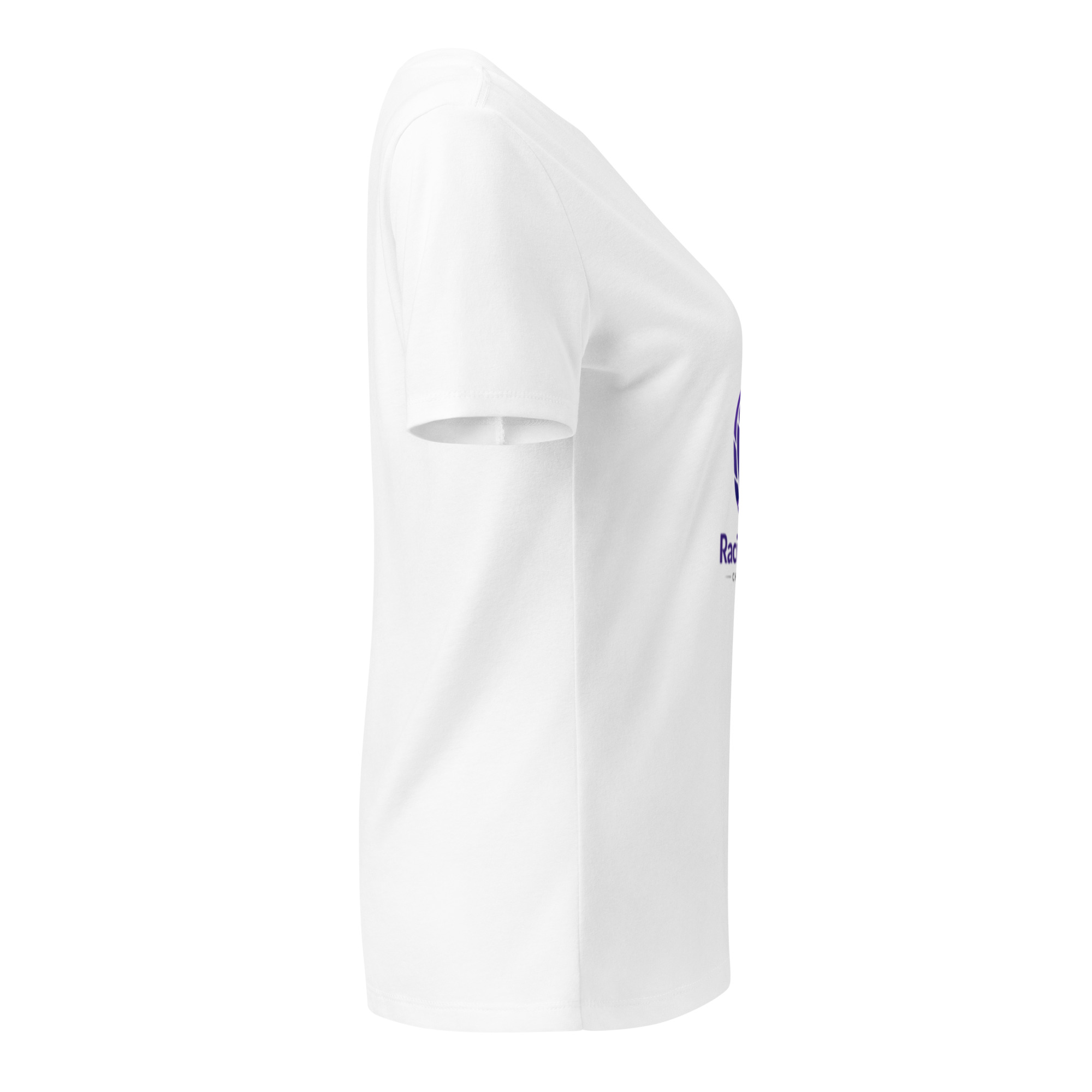 Side view plain white short-sleeve t-shirt
